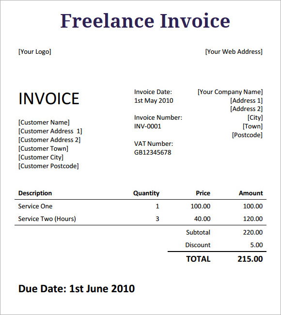 Simple Invoice Template printable pdf download FormsBank