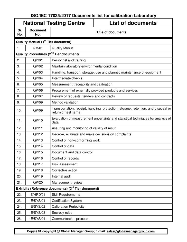 Iso 17025 Quality Manual Template Free Pdf williamson-ga.us