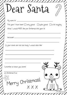 Dear Santa Letter Free Printable - AllFreePrintable.com