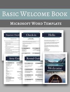 Basic Welcome Book- 6 Page Vacation Home Printable