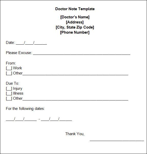 27 Free Doctor Note / Excuse Templates Free Template