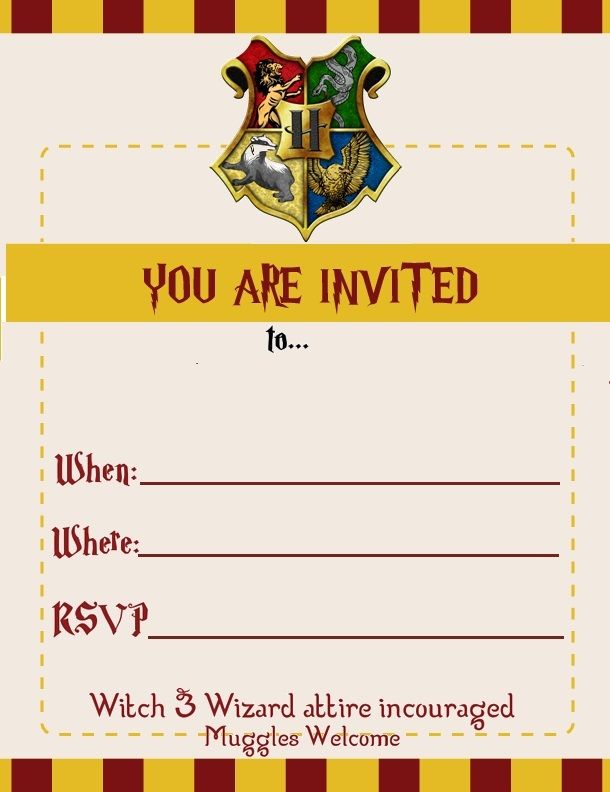 Harry Potter Birthday Party Invitations – FREE Printable