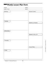 Weekly Lesson Plan Template FormsBank - The Best Free