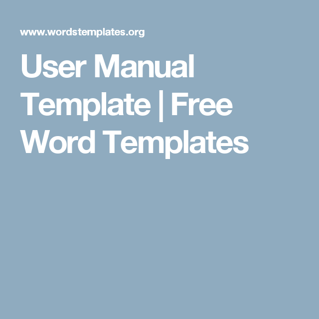 Administration Manual Template – Manual Templates