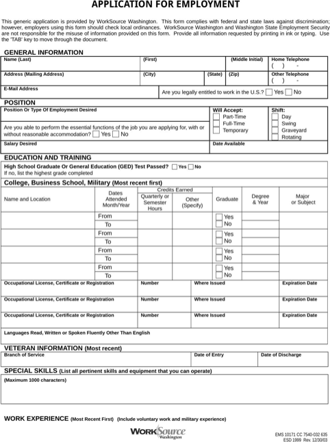 Printable Job Application Template Letter of Intent Template