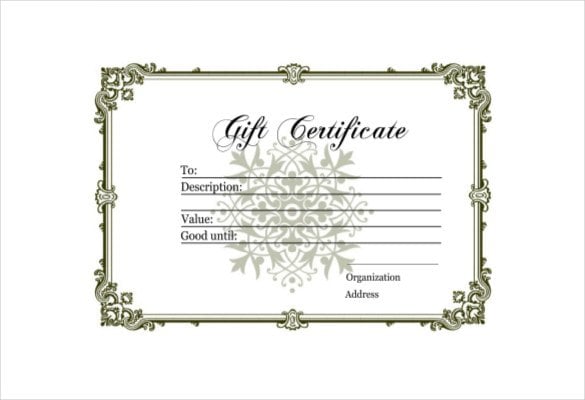 Gift Voucher Template 50$ printable pdf download