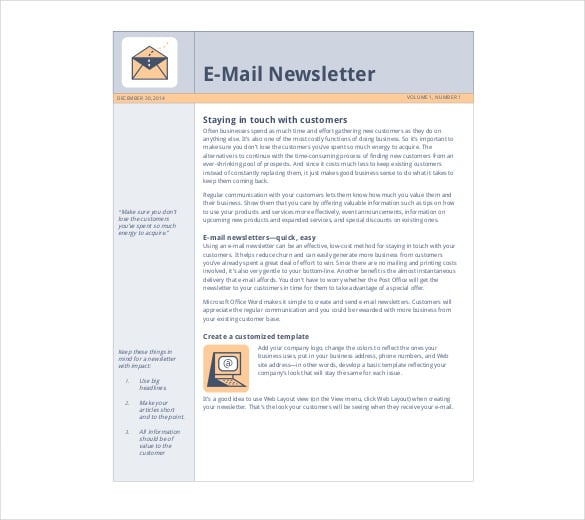 50 FREE Newsletter Templates for Work School and Classroom