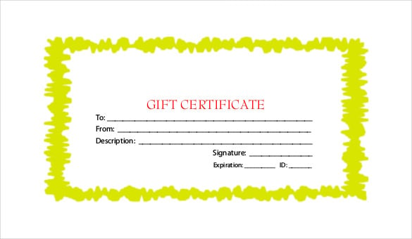 Gift Certificate Template PDF & PSD Free Word Templates