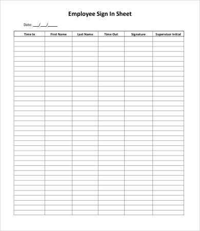 75+ Sign In Sheet Templates DOC PDF Free Premium