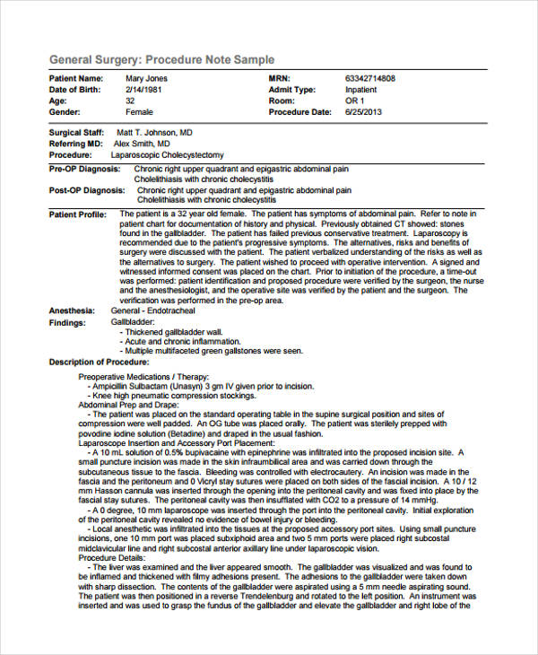 Sample Procedure Template