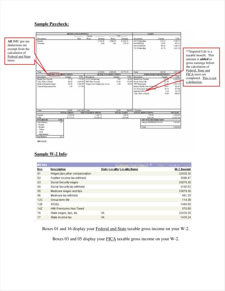 Pay Stub Template Free Template Business