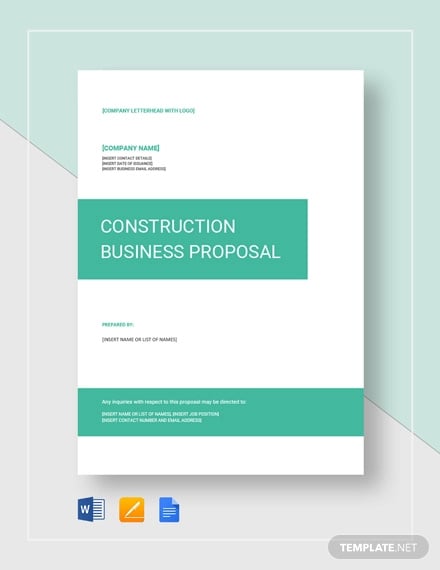 Free Printable Construction Proposal Template #1876