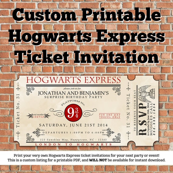 FREE Printable Harry Potter – Hogwarts Invitation Template