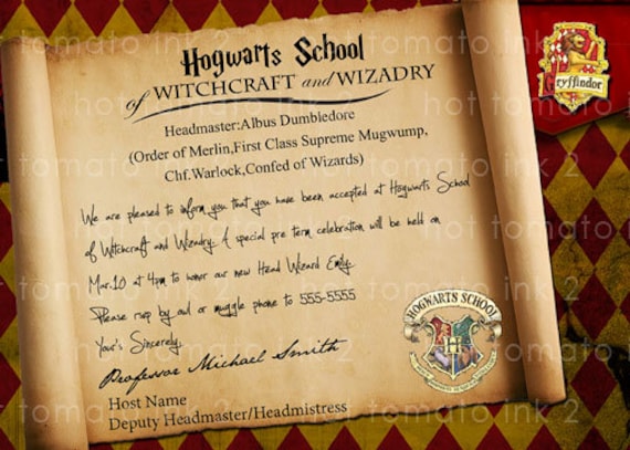 Harry Potter FREE Printable Birthday Party Invitations