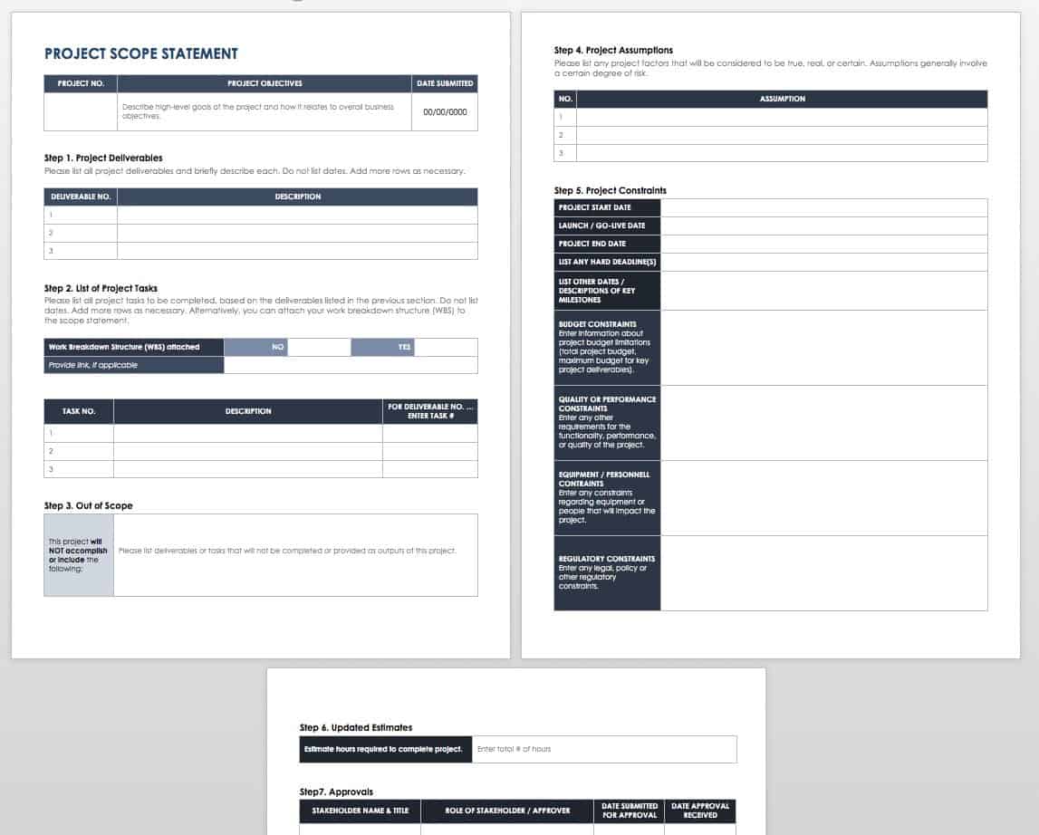 Project Scope Template download free documents for PDF